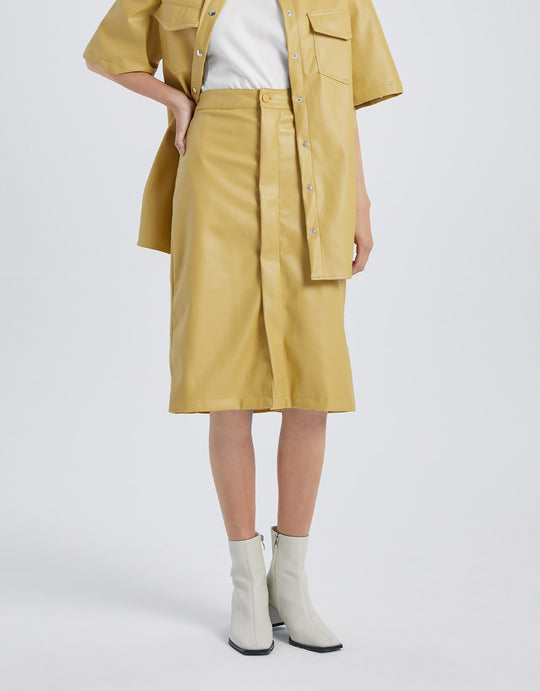 PU 스트레이트 스커트