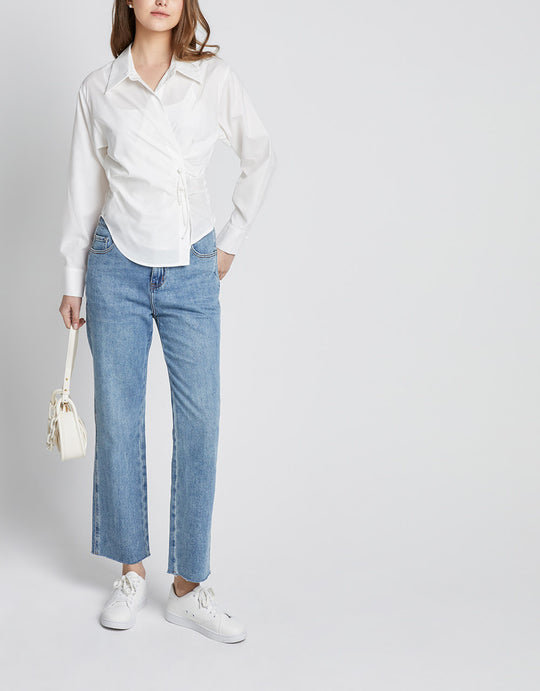 언발란스 랩 블라우스