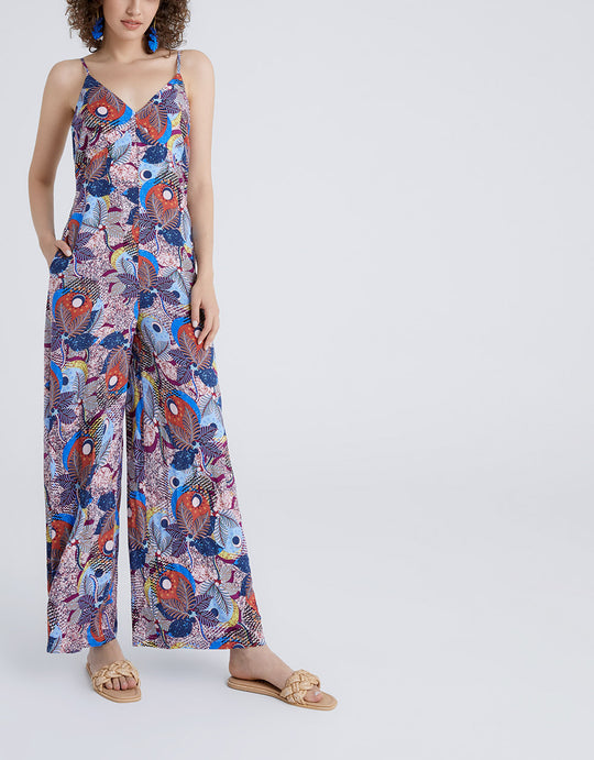 리브스 프린트 캐미 점프수트