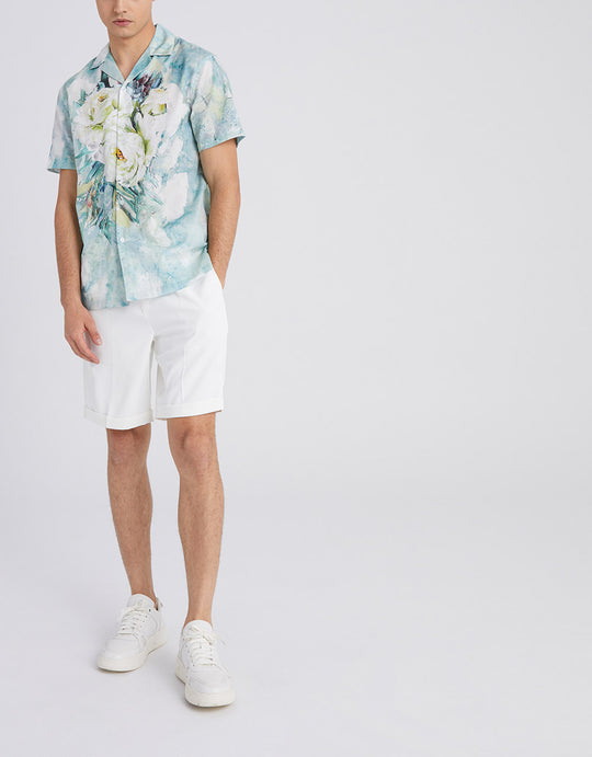 플로럴 프린트 버튼업 셔츠