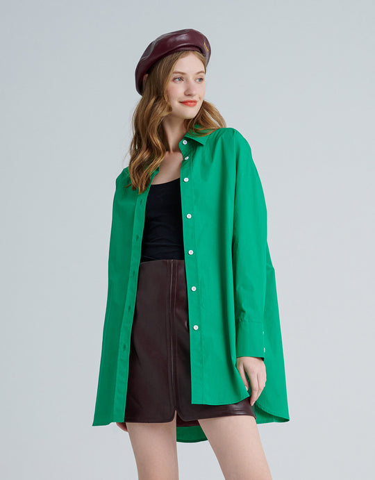 드롭 숄더 버튼업 셔츠