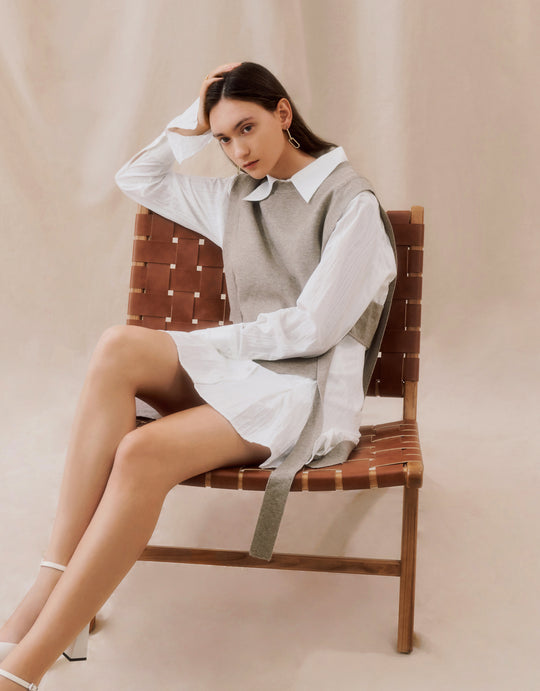 크루넥 니트 뷔에스트