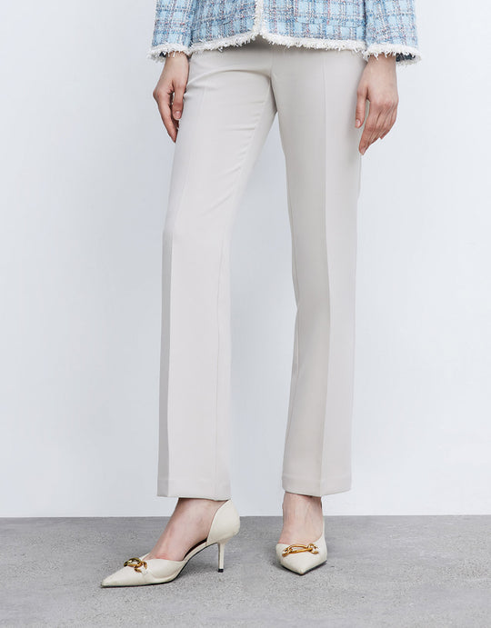 메탈 디테일 스트레이트 레그 팬츠