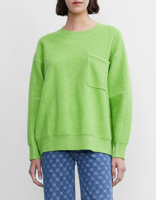 패치 포켓 드롭 숄더 스웨터