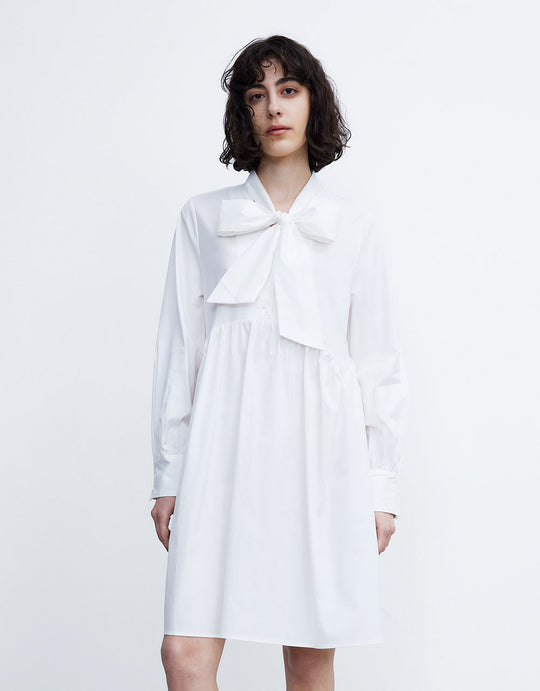 리본타이 프런트 A라인 드레스