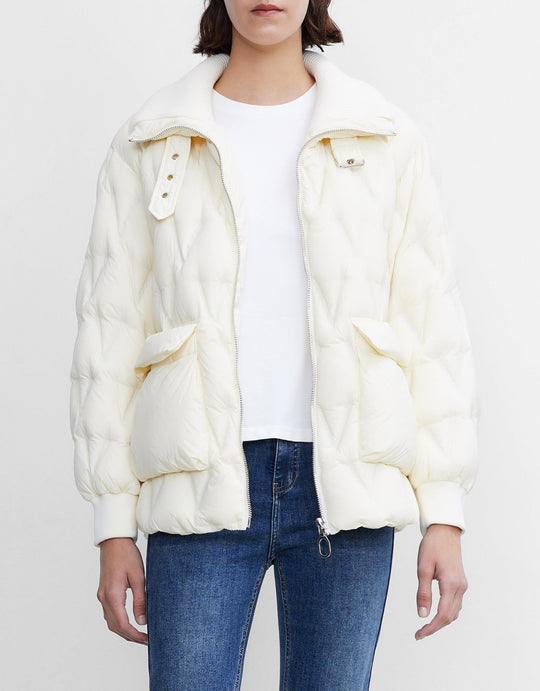 집업 플랩 포켓 오리털 패딩