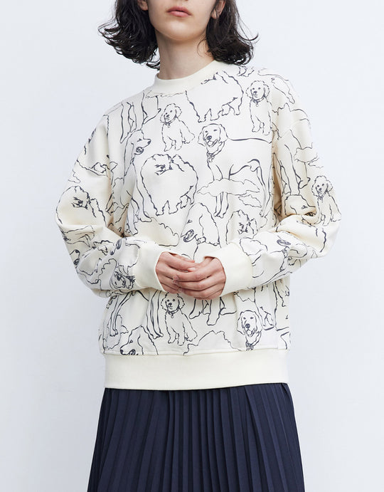 도그 프린트 스웨트셔츠
