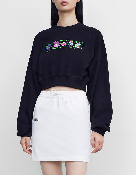 레터 자수 스웨트셔츠