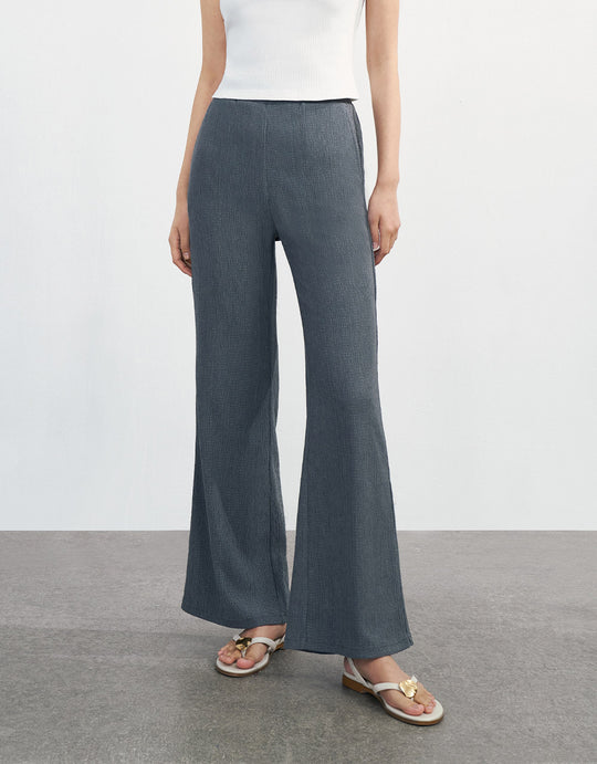 니트 플레어 레그 팬츠