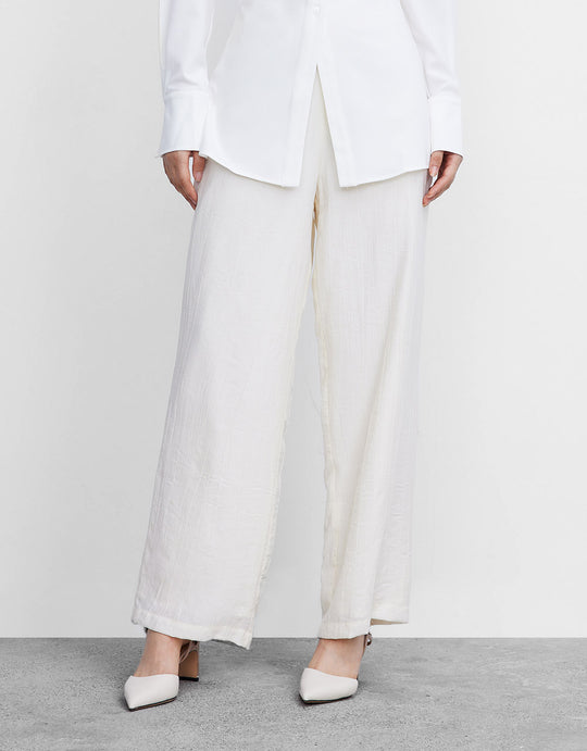 캐주얼 우븐 롱 스트레이트 팬츠