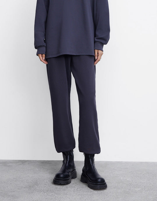 플레인 드로스트링 웨이스트 조거