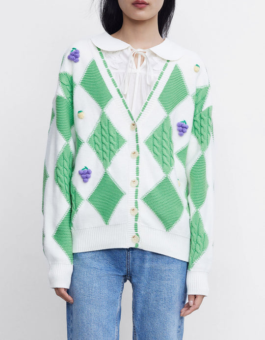 아가일 버튼업 카디건