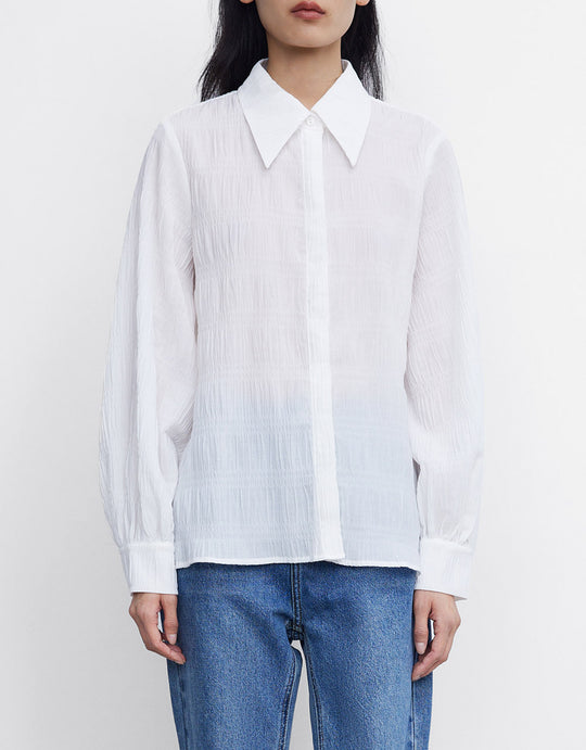 텍스처 버튼업 셔츠