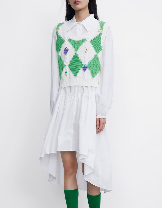 아가일 스웨터 조끼