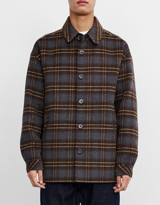 체크무늬 버튼업 코트