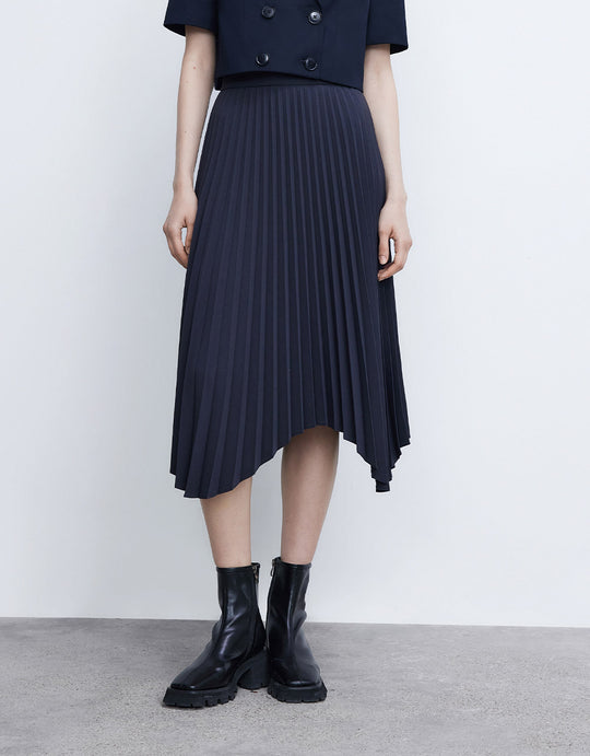 플리츠 언발란스 스커트