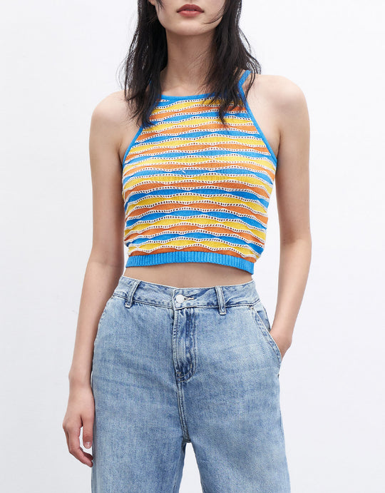 컬러 블록 캐미 탑