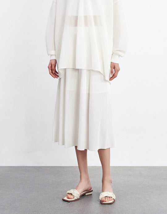 롱 니트 스커트