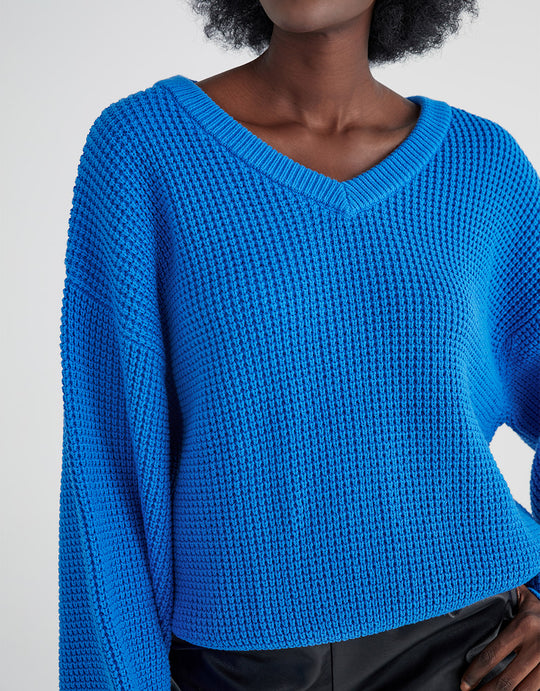 V 넥 오버사이즈 스웨터