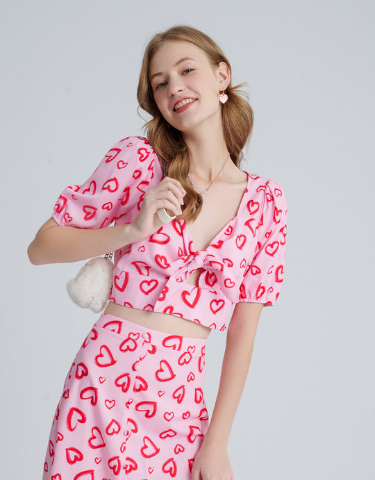 스탠다드 슬리브 스퀘어 컷 칼라 블라우스