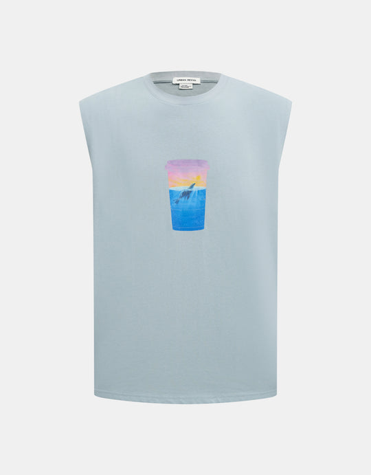 웨일 프린트 탱크탑