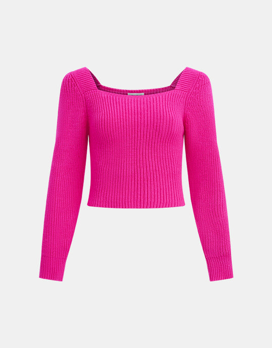 스퀘어 넥 스웨터