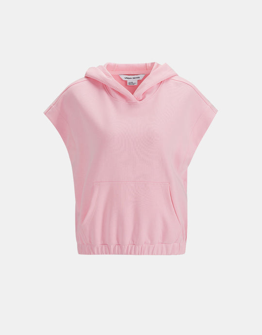 후드 슬리브리스 스웻셔츠