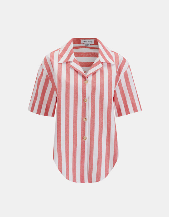 스트라이프 버튼업 셔츠