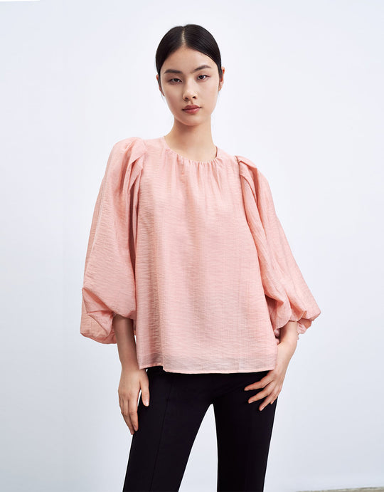 크루넥 블라우스