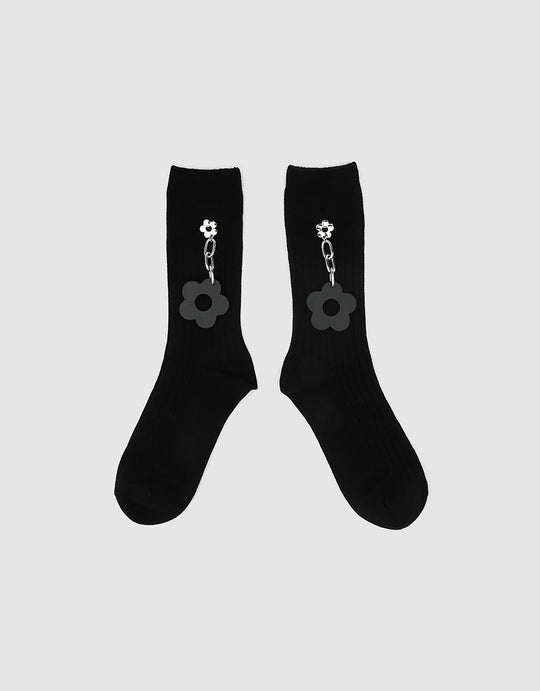 플로럴 디테일 양말