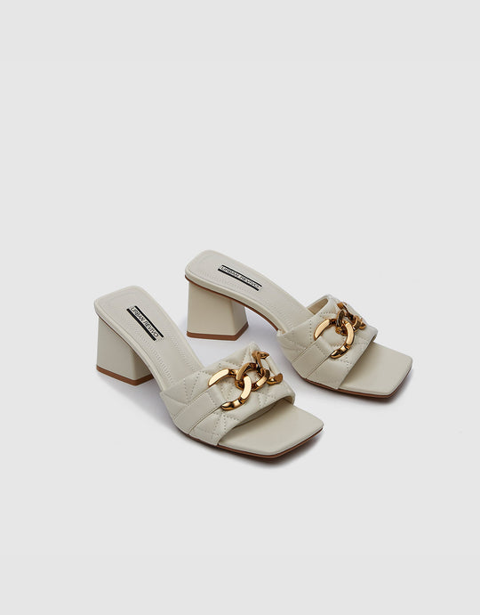 스퀘어 토 슬리퍼