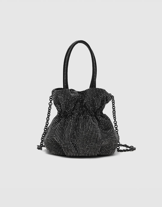 라인스톤 드로스트링 숄더 백