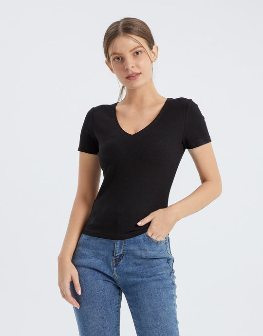 베이직 V넥 티셔츠