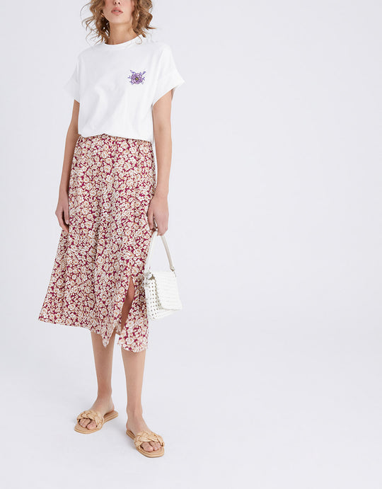 플로럴 프린트 A라인 스커트