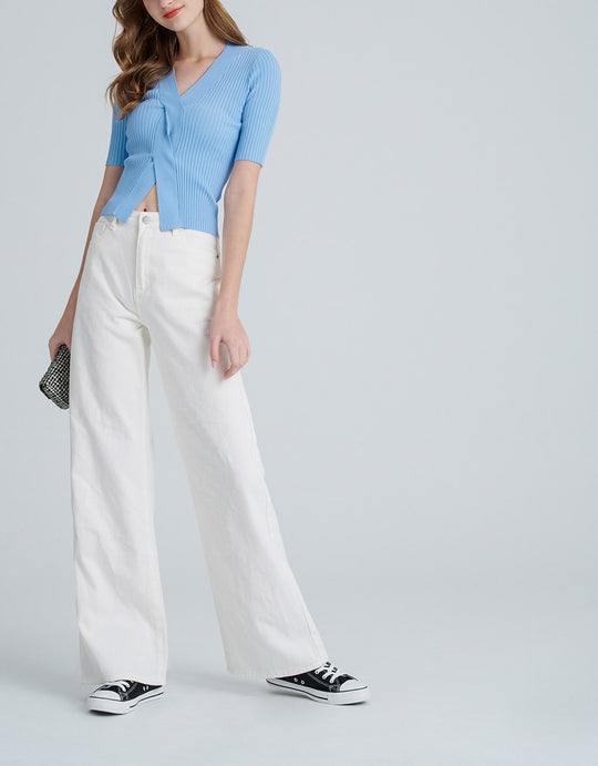 그롭 V넥 니트 티셔츠