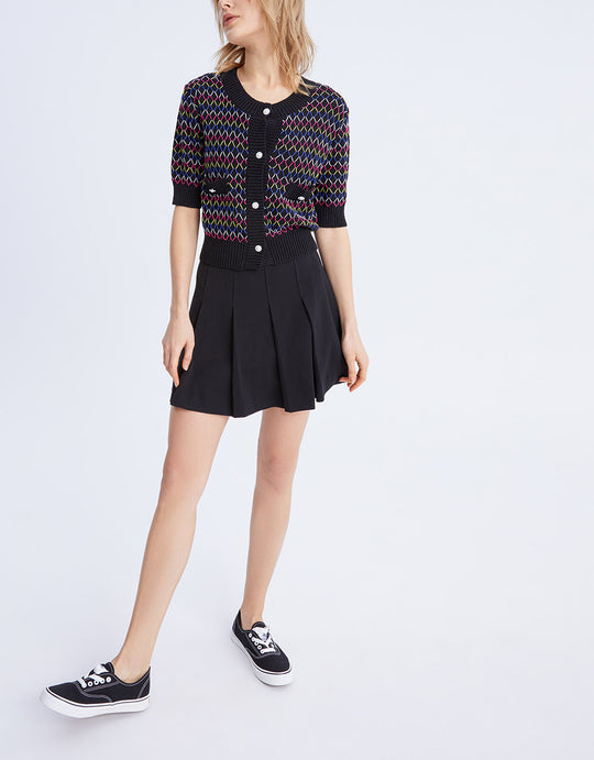 체크 버튼업 반팔 가디건