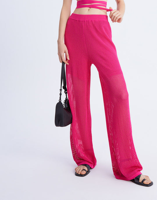 와이드 레그 니트 팬츠