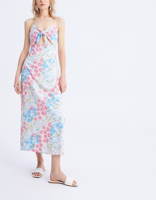 플로럴 프린트 컷아웃 캐미 드레스