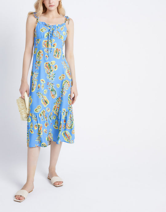 플라워 슬리브리스 드레스