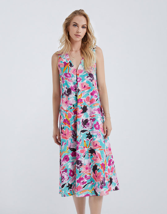 슬리브리스 V넥 A-Line 드레스