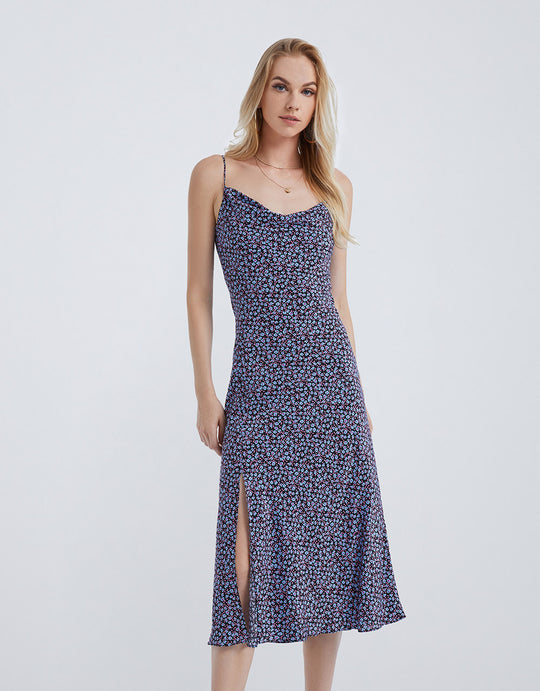 슬리브리스 카울 넥 스트레이트 드레스