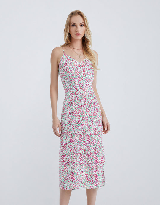 슬리브리스 V넥 스케이터 드레스