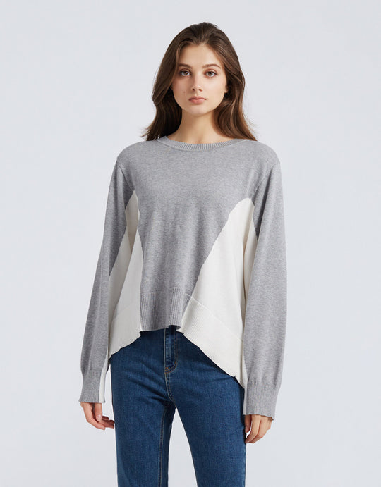 크루넥 니트 티셔츠