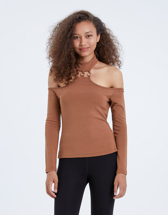 터틀넥 스키니 티셔츠