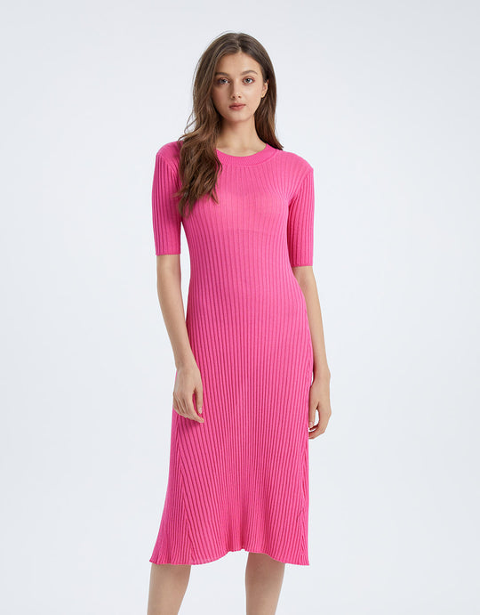 크루넥 니트 드레스