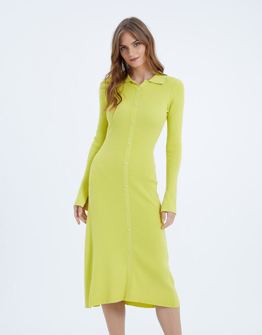 라펠 니트 드레스