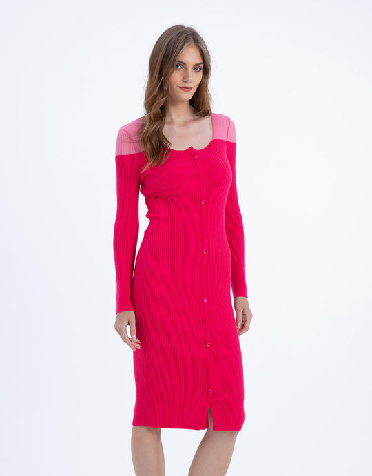 크루넥 니트 드레스