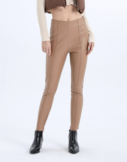 PU 롱 스키니핏 팬츠