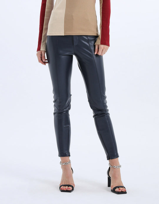 PU 롱 스키니핏 팬츠