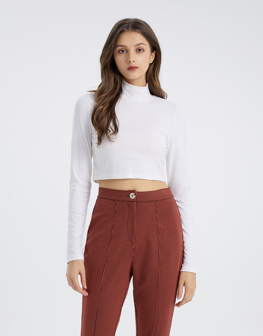 베이직 터틀넥 스키니 티셔츠